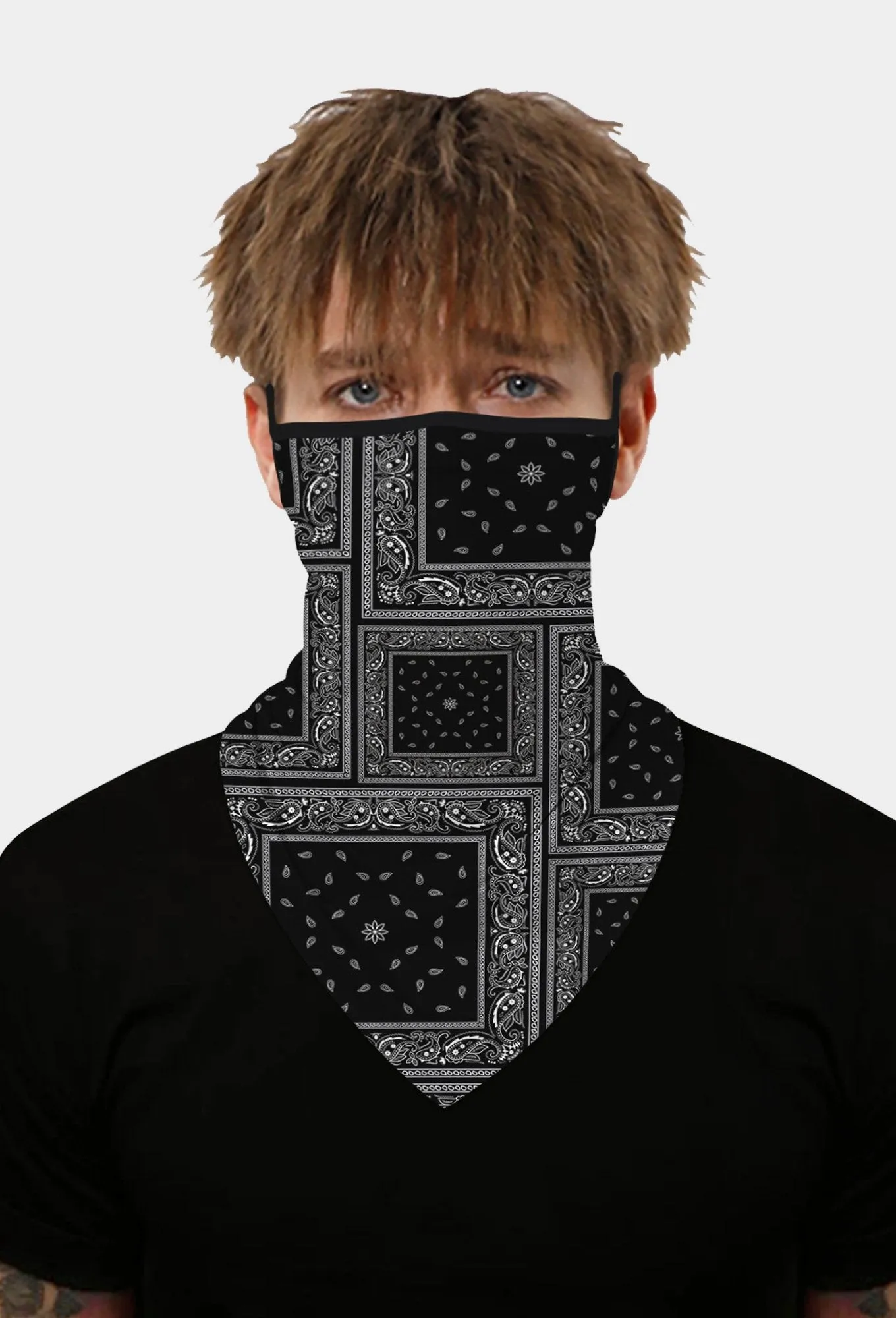 Square Face Bandana With Earloops