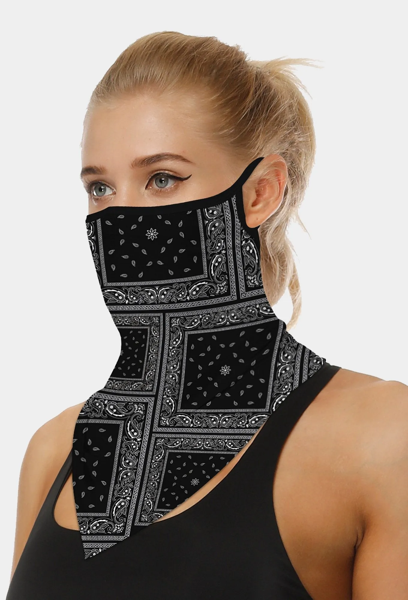 Square Face Bandana With Earloops