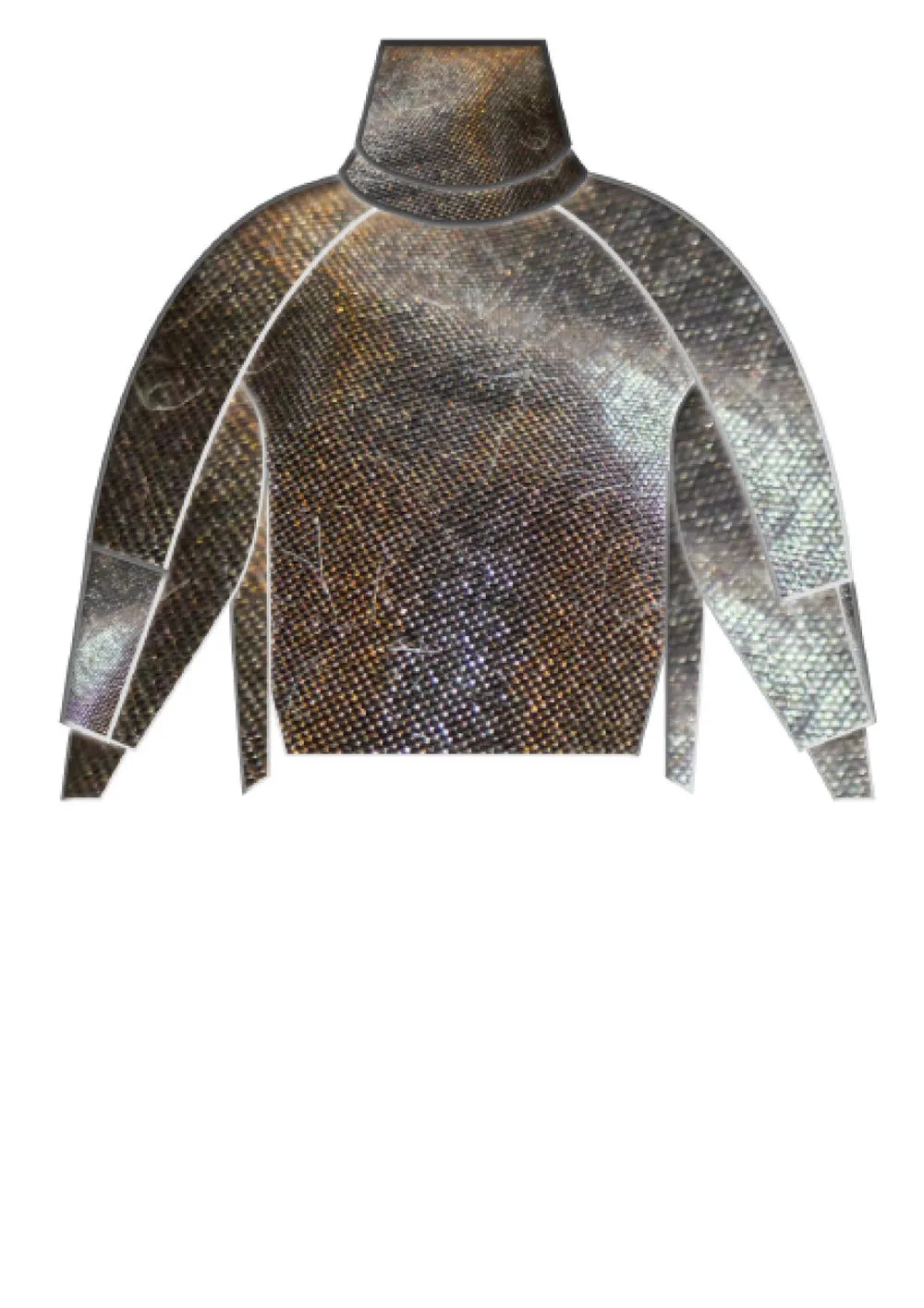 SWEATER TURTLENECK - BLACK WITH GOLDEN SHINE