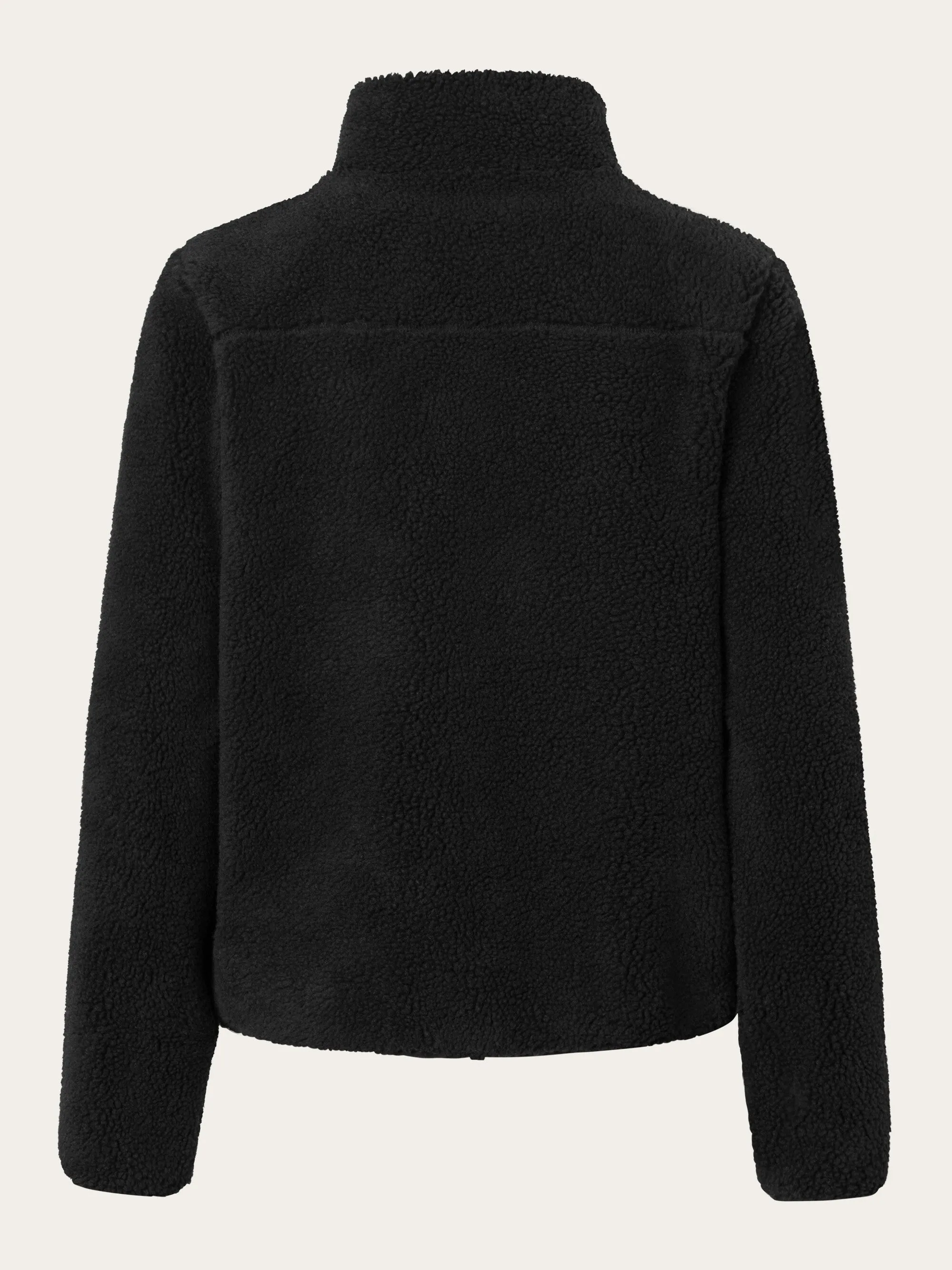 Teddy high neck zip jacket - Black Jet