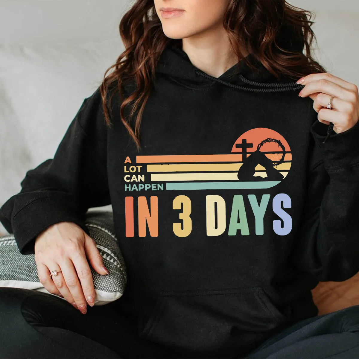 Teesdily | A Lot Can Happen In 3 Days Pullover Tshirt Christian Easter Sweatshirt Hoodie Mug Christian Gifts