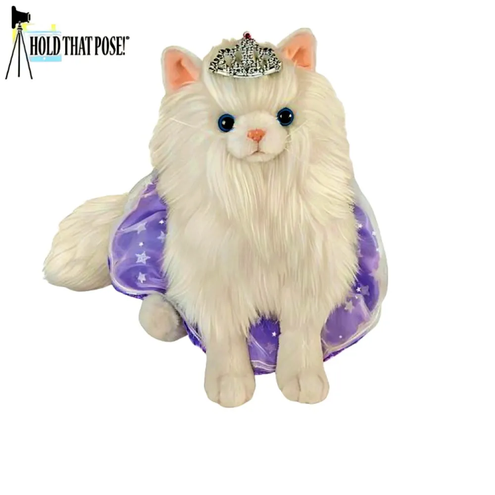 The Ashton-Drake Galleries Fabulous Feline Kitten Hold That Pose! Plush Cat with Crown Lavender Skirt and Dazzling Duchess Outfit 10-Inches