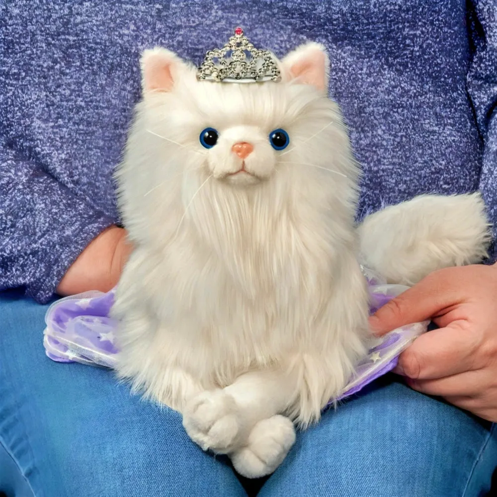 The Ashton-Drake Galleries Fabulous Feline Kitten Hold That Pose! Plush Cat with Crown Lavender Skirt and Dazzling Duchess Outfit 10-Inches