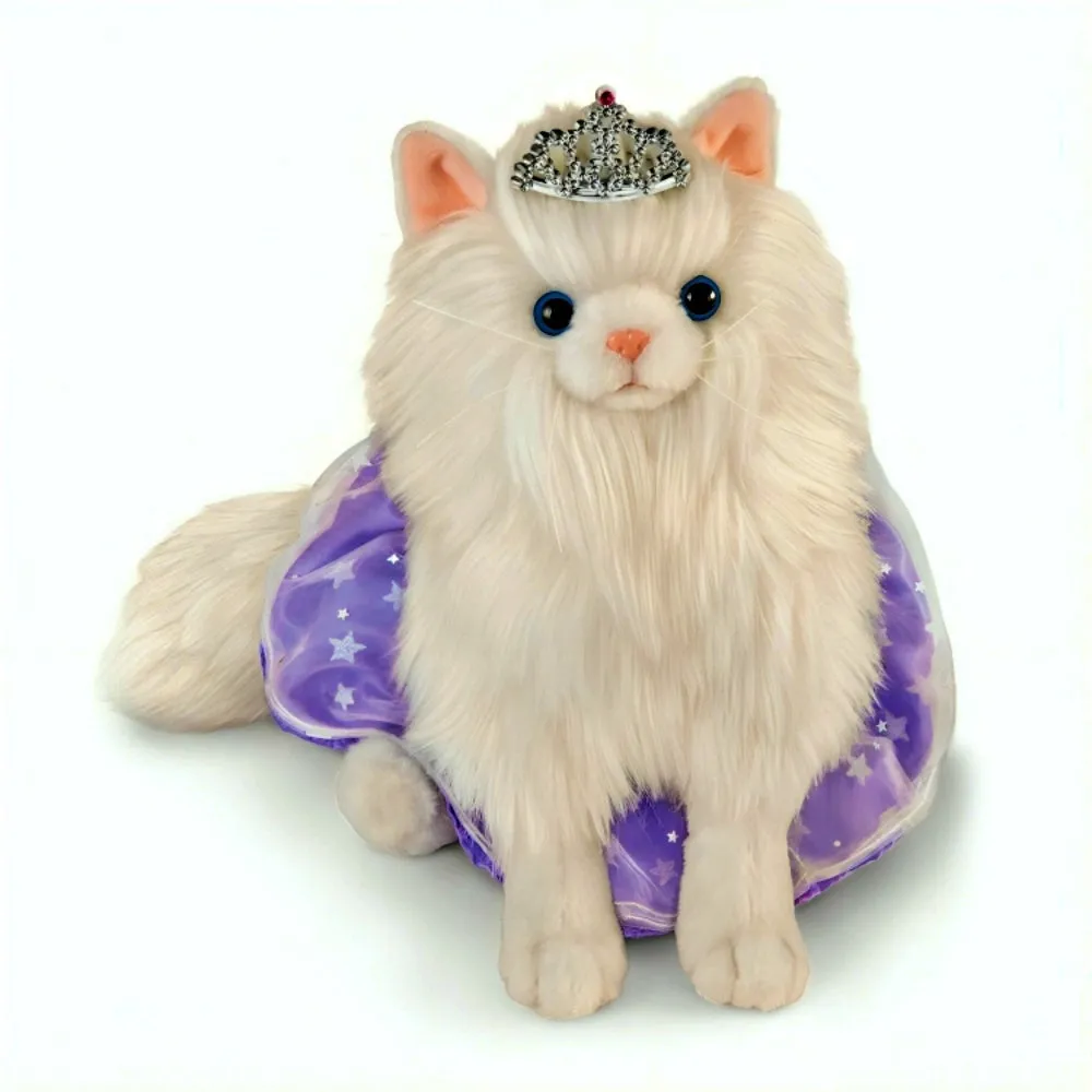 The Ashton-Drake Galleries Fabulous Feline Kitten Hold That Pose! Plush Cat with Crown Lavender Skirt and Dazzling Duchess Outfit 10-Inches