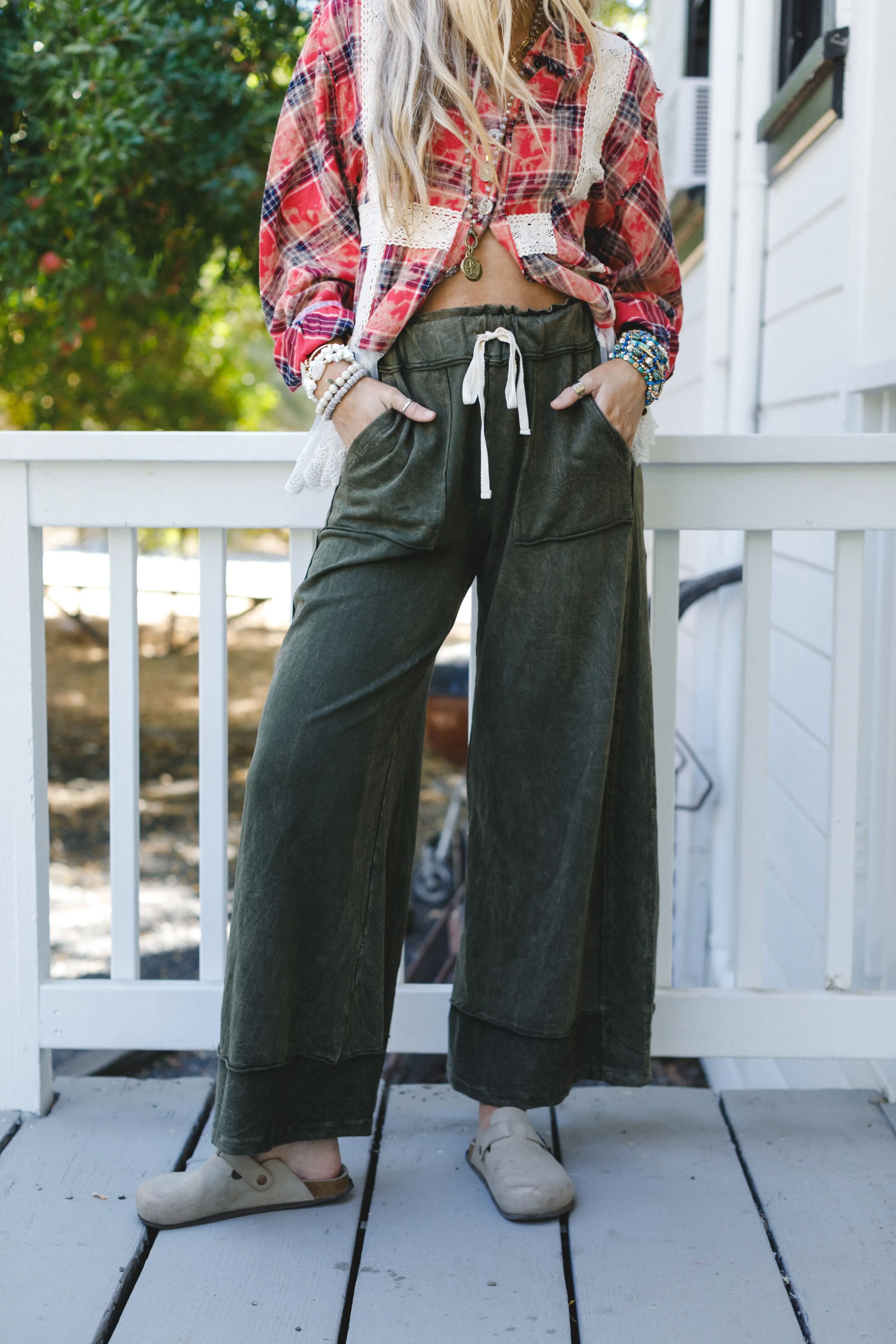 The Nest Heaven Sent Wide Leg Pant - Olive