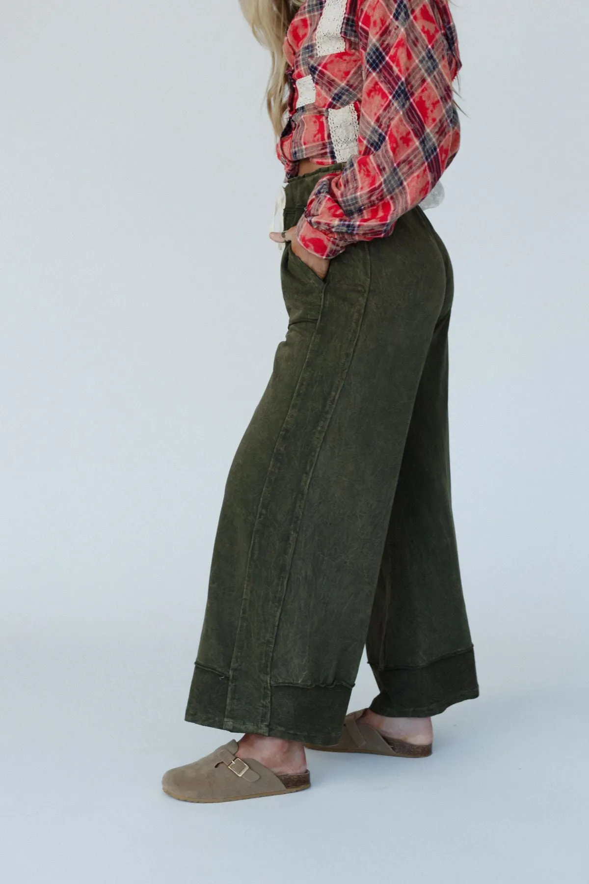 The Nest Heaven Sent Wide Leg Pant - Olive