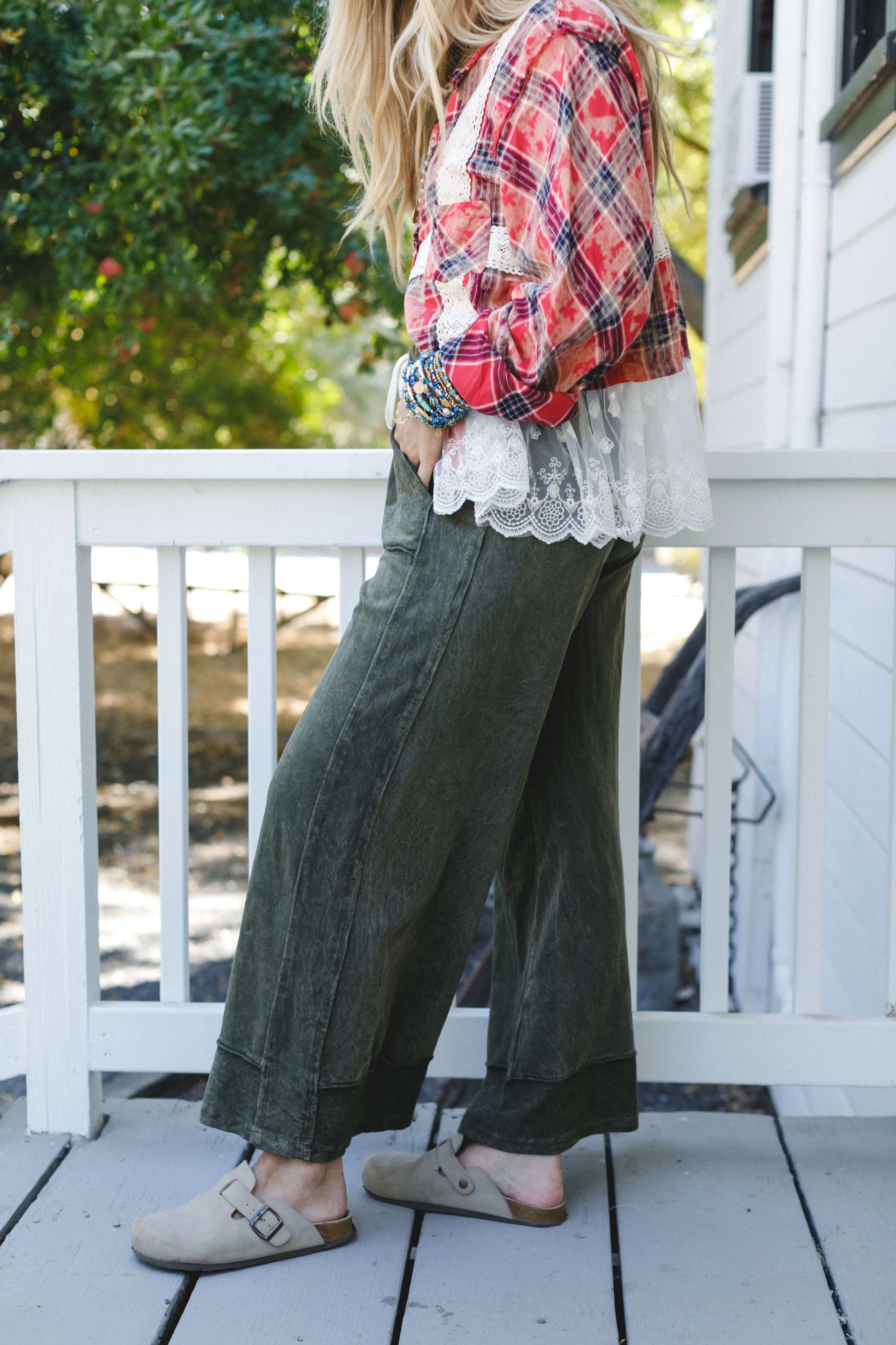 The Nest Heaven Sent Wide Leg Pant - Olive