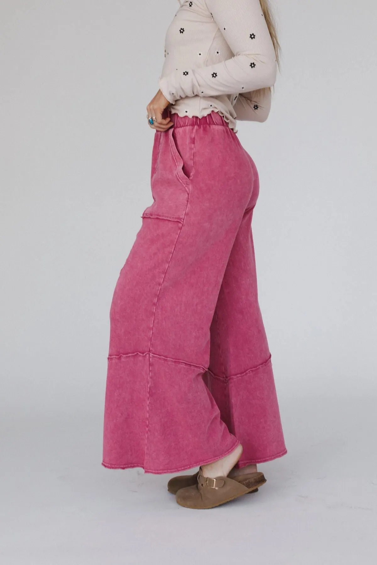 The Nest Sunset Shore Wide Leg Pants - Rose Petal