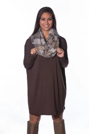 The Perfect Piko Tunic Top-Dark Brown