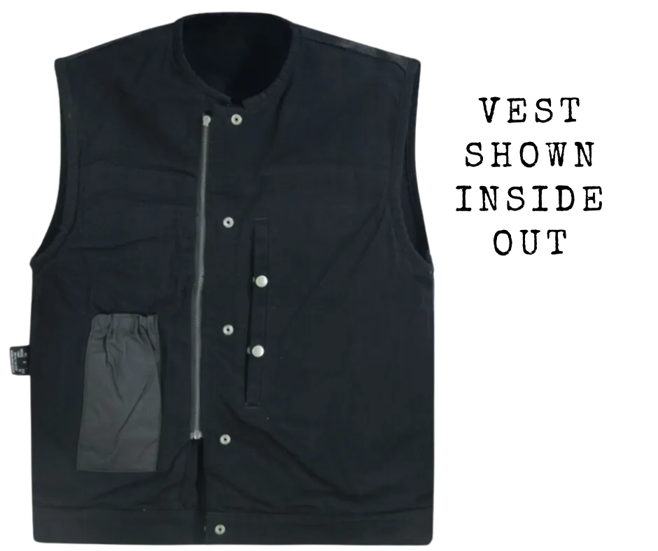 The "Rowdy Rod" Black Denim Vest