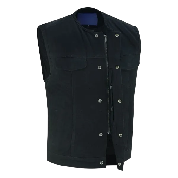 The "Rowdy Rod" Black Denim Vest