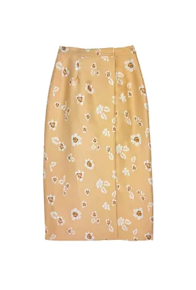 The Whitney Wrap Skirt - Desert Sand Brocade