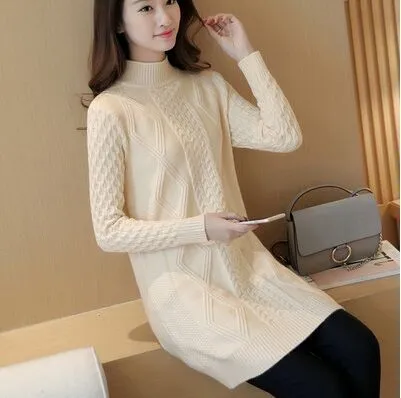 Thick Warm Women Turtleneck 2019 Winter Women Sweaters And Pullovers Knit Long Sleeve Sweater Female Jumper Tops NS4339