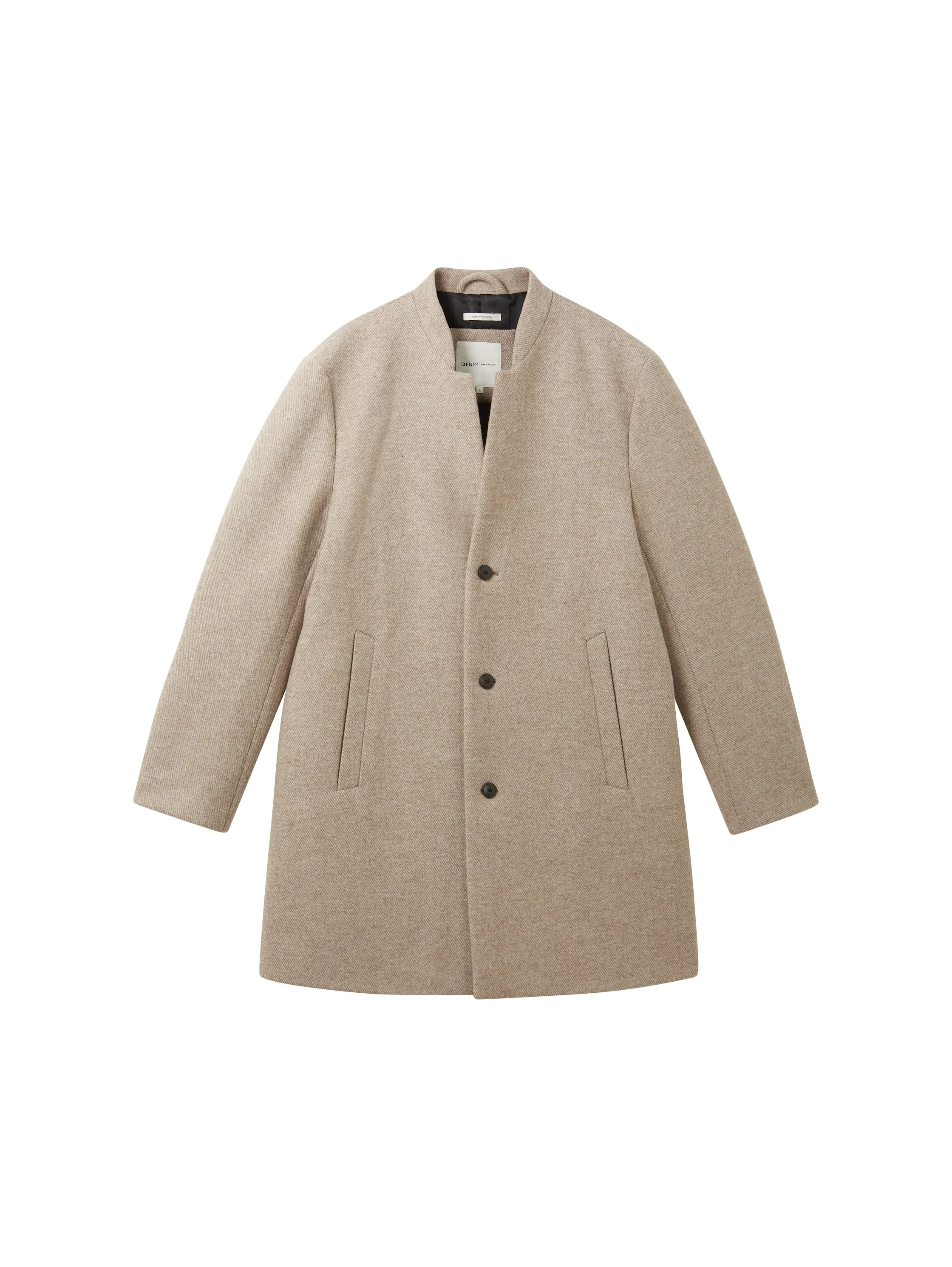 THREE BUTTON WOOL COAT