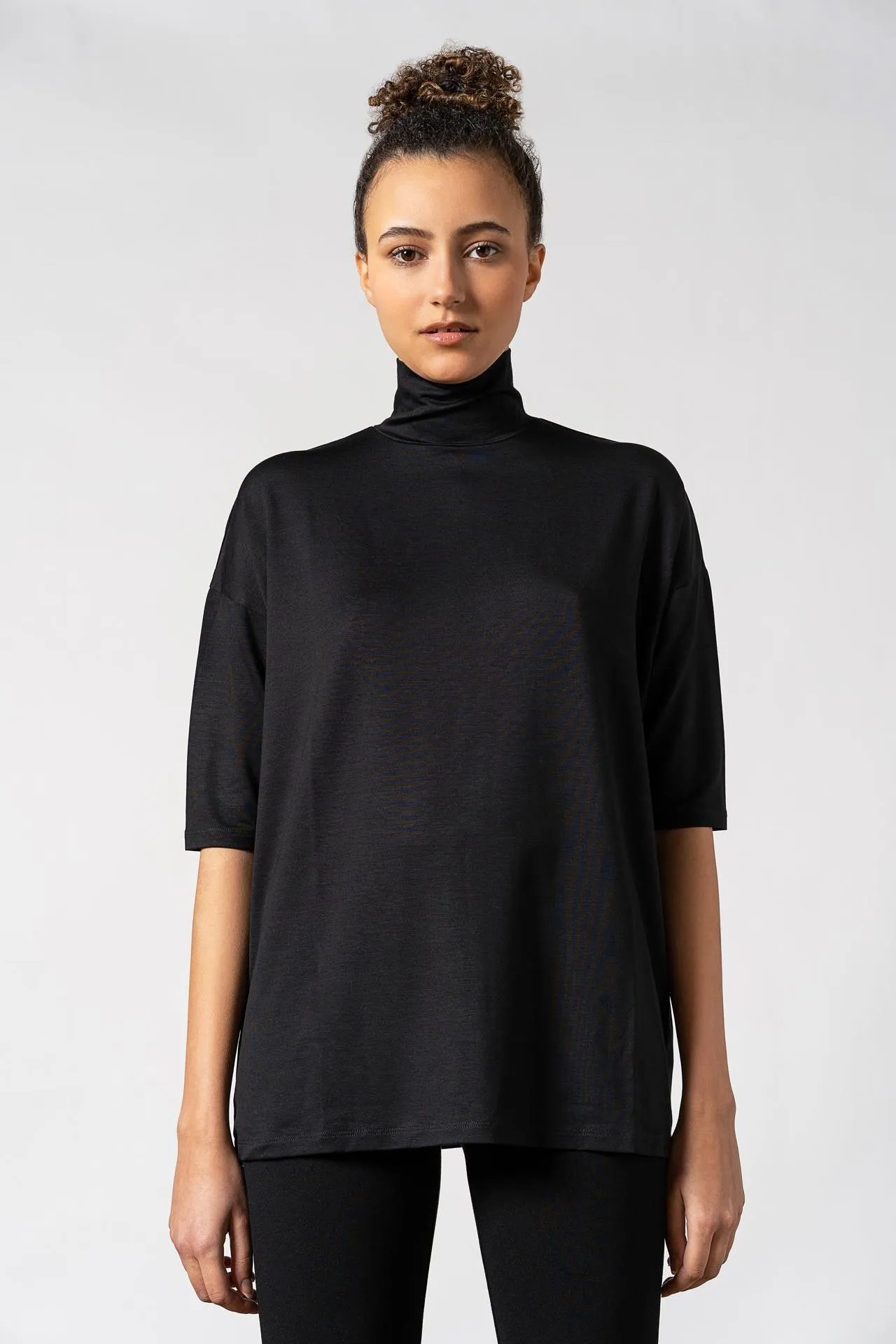 Tomasine Turtleneck Top Black