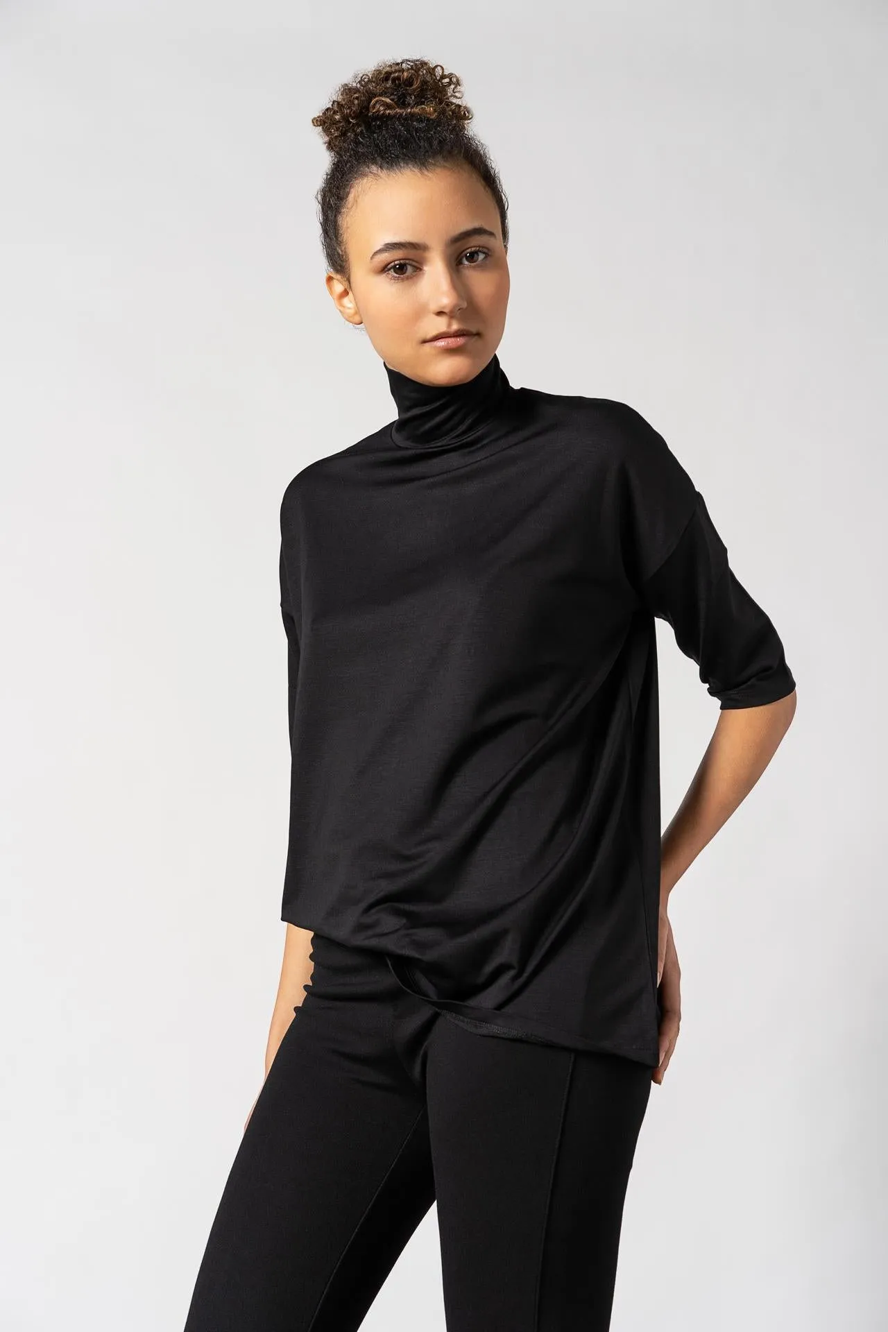 Tomasine Turtleneck Top Black