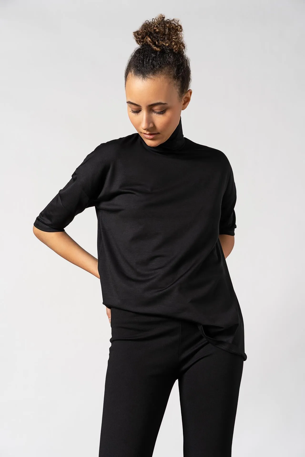 Tomasine Turtleneck Top Black