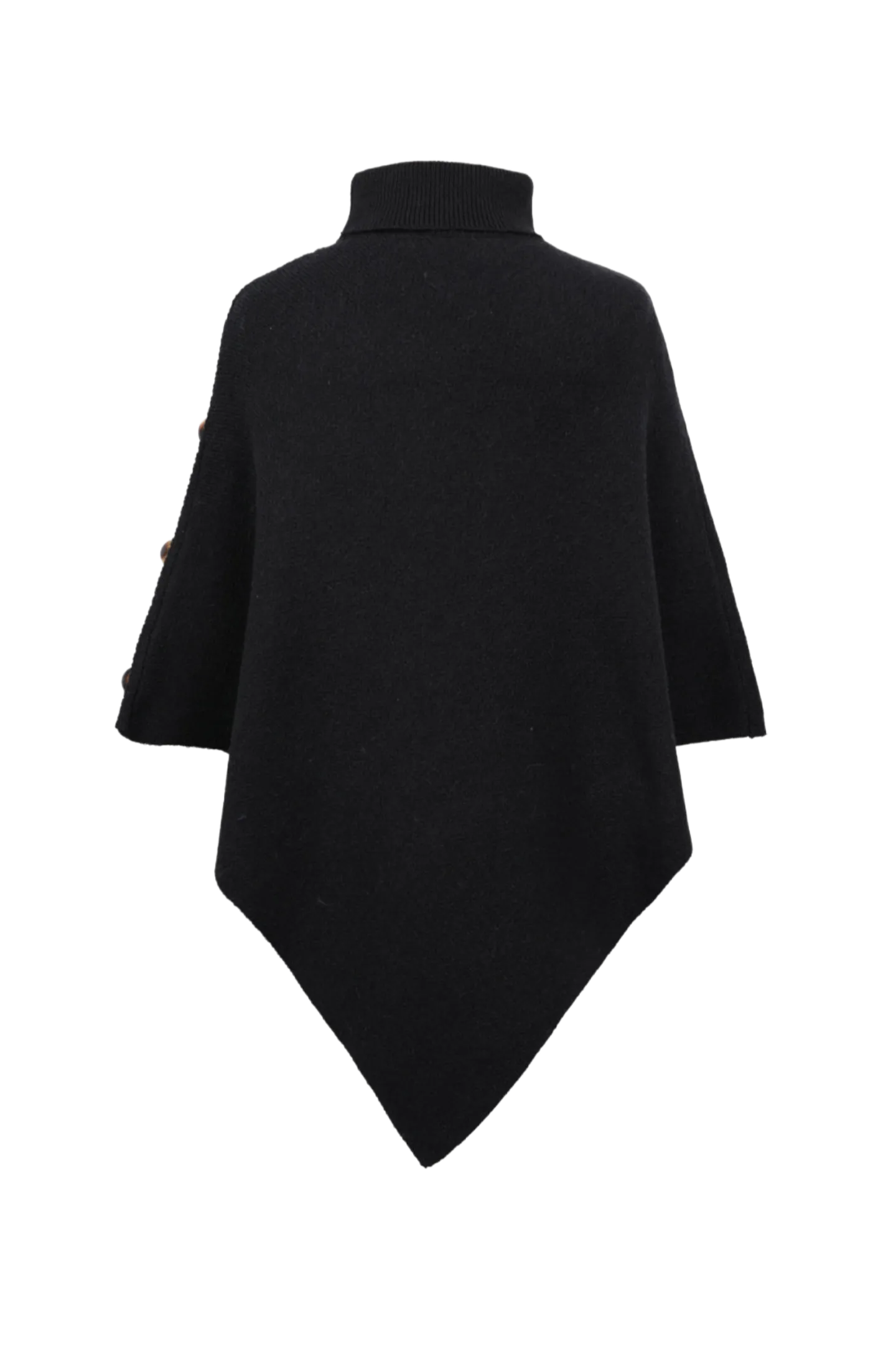 Turtleneck Buttoned Poncho