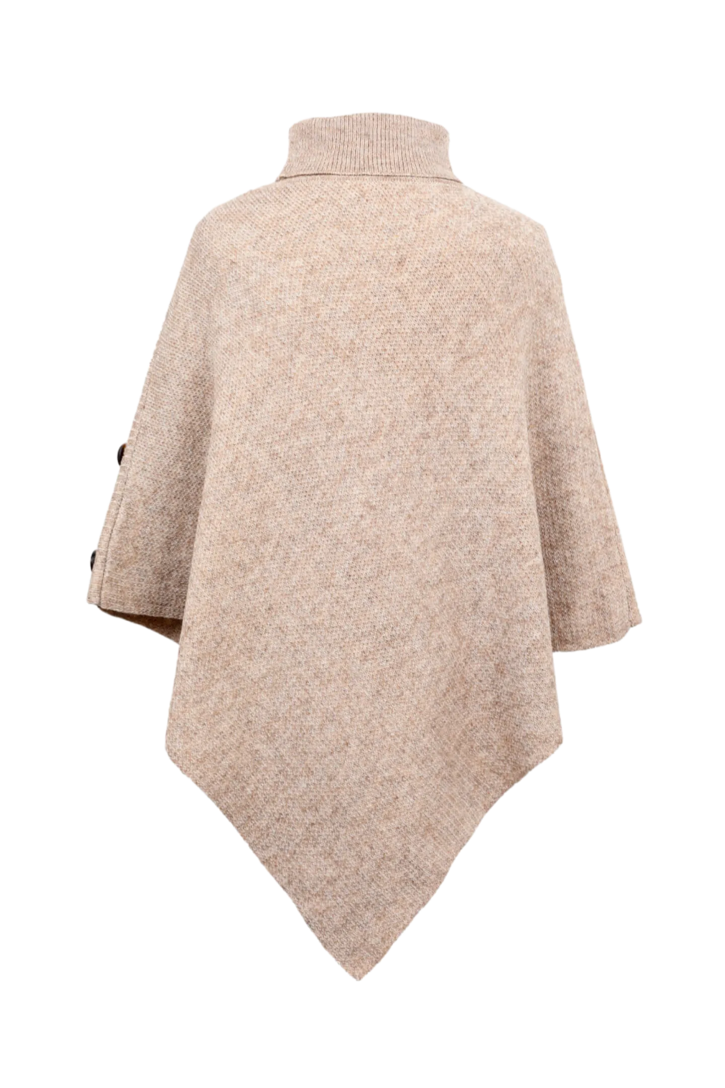 Turtleneck Buttoned Poncho