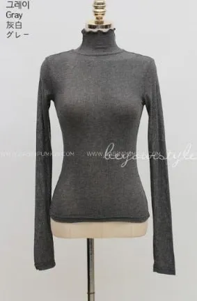 Turtleneck Sexy Basic Korean Style Long Sleeve