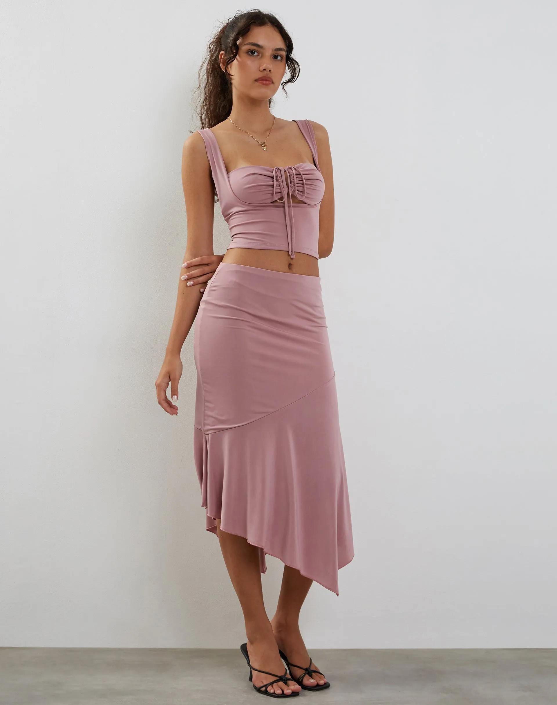 Ulani Crop Top in Dusty Pink