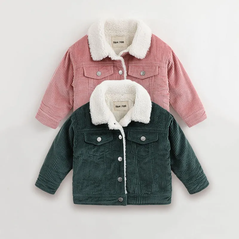 Unisex Toddler Jacket - Corduroy and Sherpa Kids Jacket, Color - blue