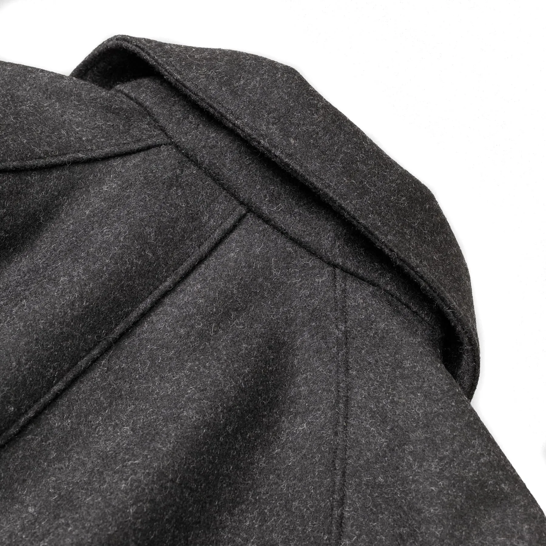 Utile Lined Coat Wool Melton - Charcoal