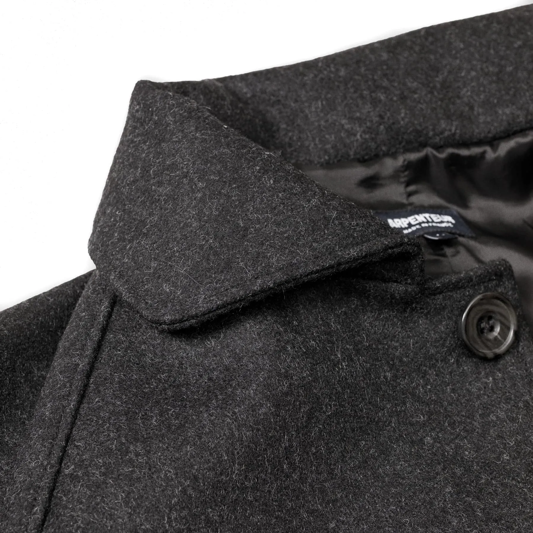 Utile Lined Coat Wool Melton - Charcoal