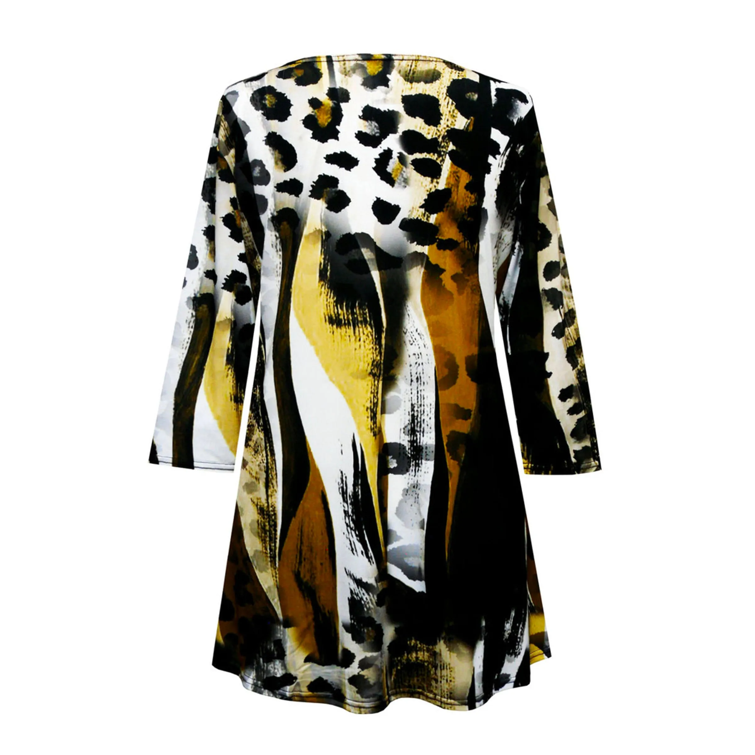 Valentina "Spotted" Animal Print V-Neck Tunic in Multi - 26853-TU