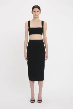 VB Body Fitted Midi Skirt In Black