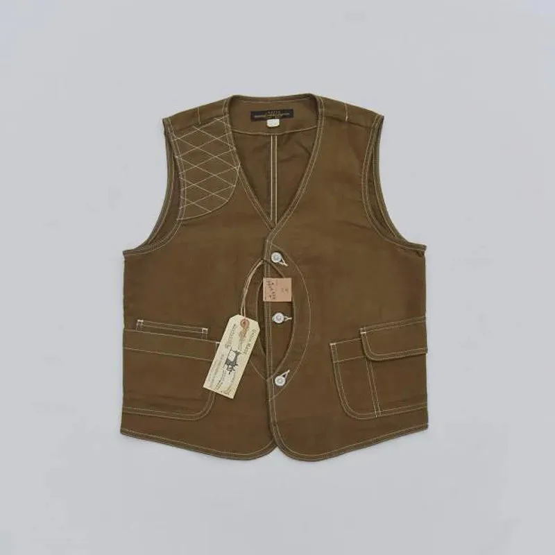 Vintage Cotton Twill Hunting Waistcoat with Game Pocket