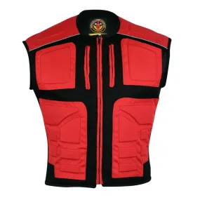 Warrior Gears® Textile Mesh Motorcycle Vests for Men, Men's Padded Motorbike Vest Waistcoat-Red