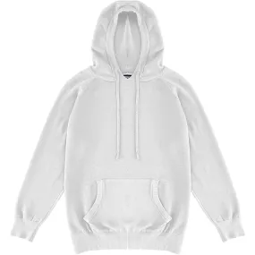 White Mens Knit Pullover Hoodie Sweater