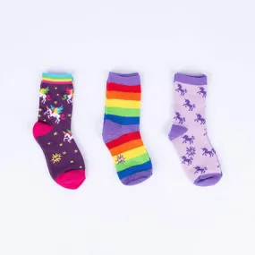 Winging It Kids' (Age 7-10) Crew Socks 3-Pack