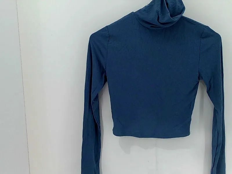 Women's Royal Blue Long Sleeve Turtleneck Shirt - Size Small