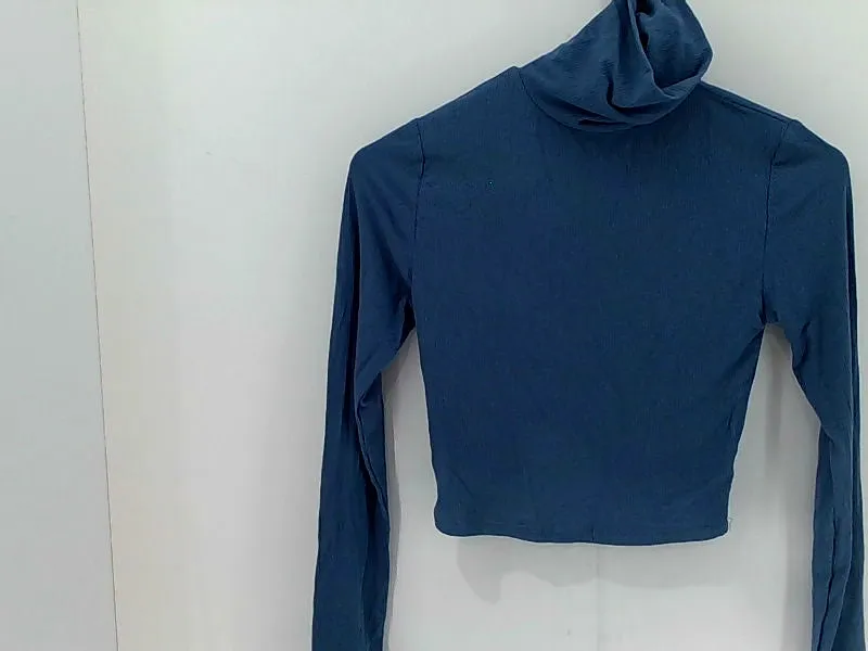 Women's Royal Blue Long Sleeve Turtleneck Shirt - Size Small