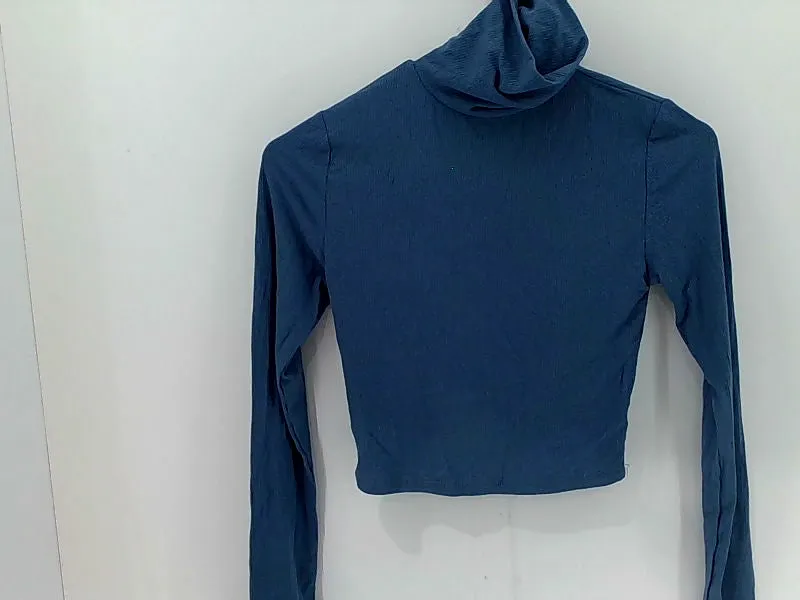 Women's Royal Blue Long Sleeve Turtleneck Shirt - Size Small