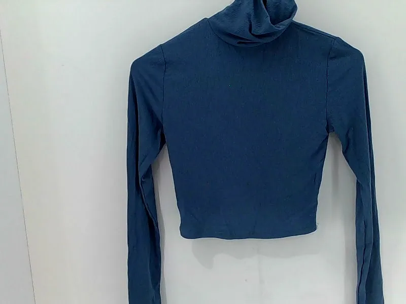 Women's Royal Blue Long Sleeve Turtleneck Shirt - Size Small