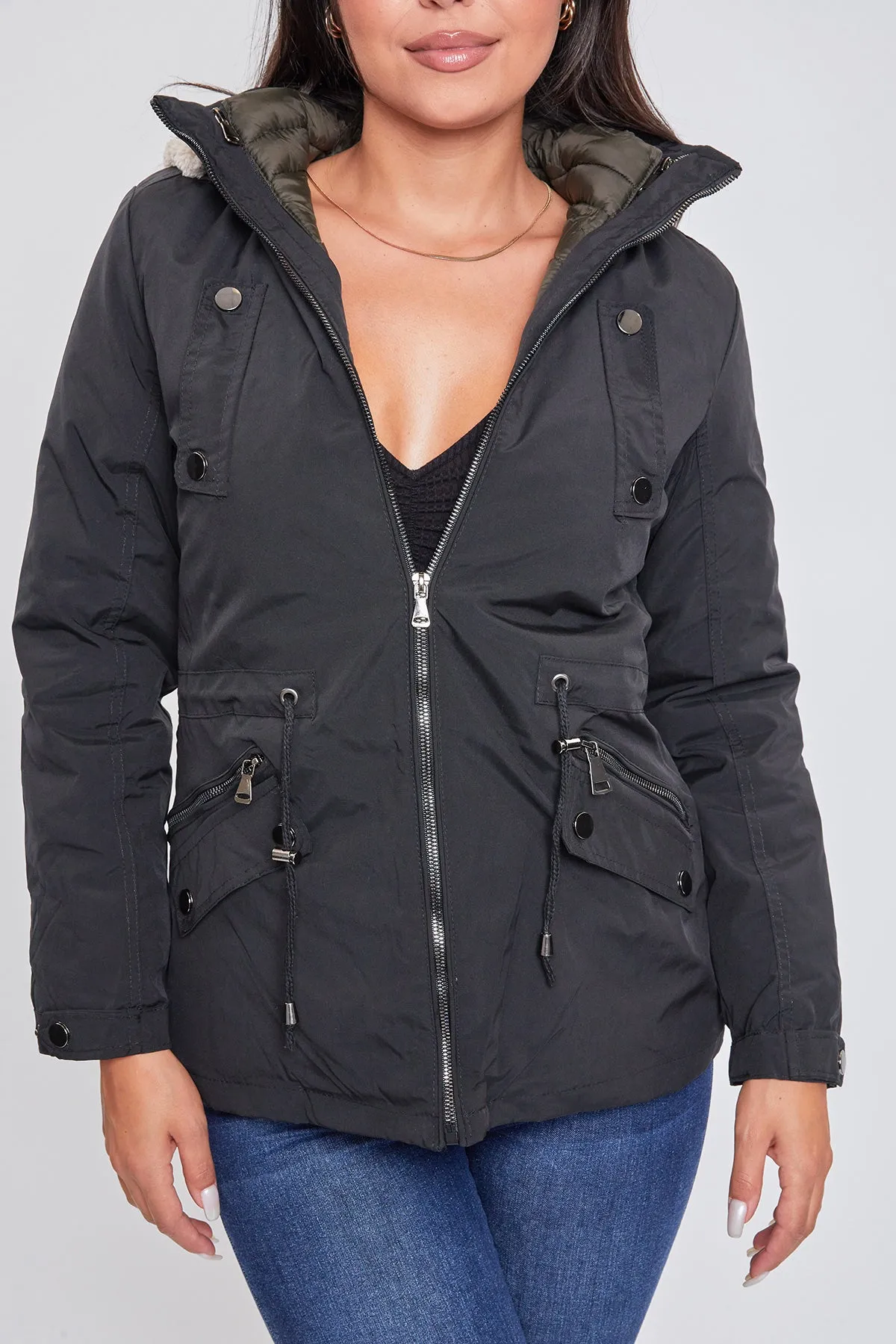 Women's Winter Puffer Lined Shell Jacket