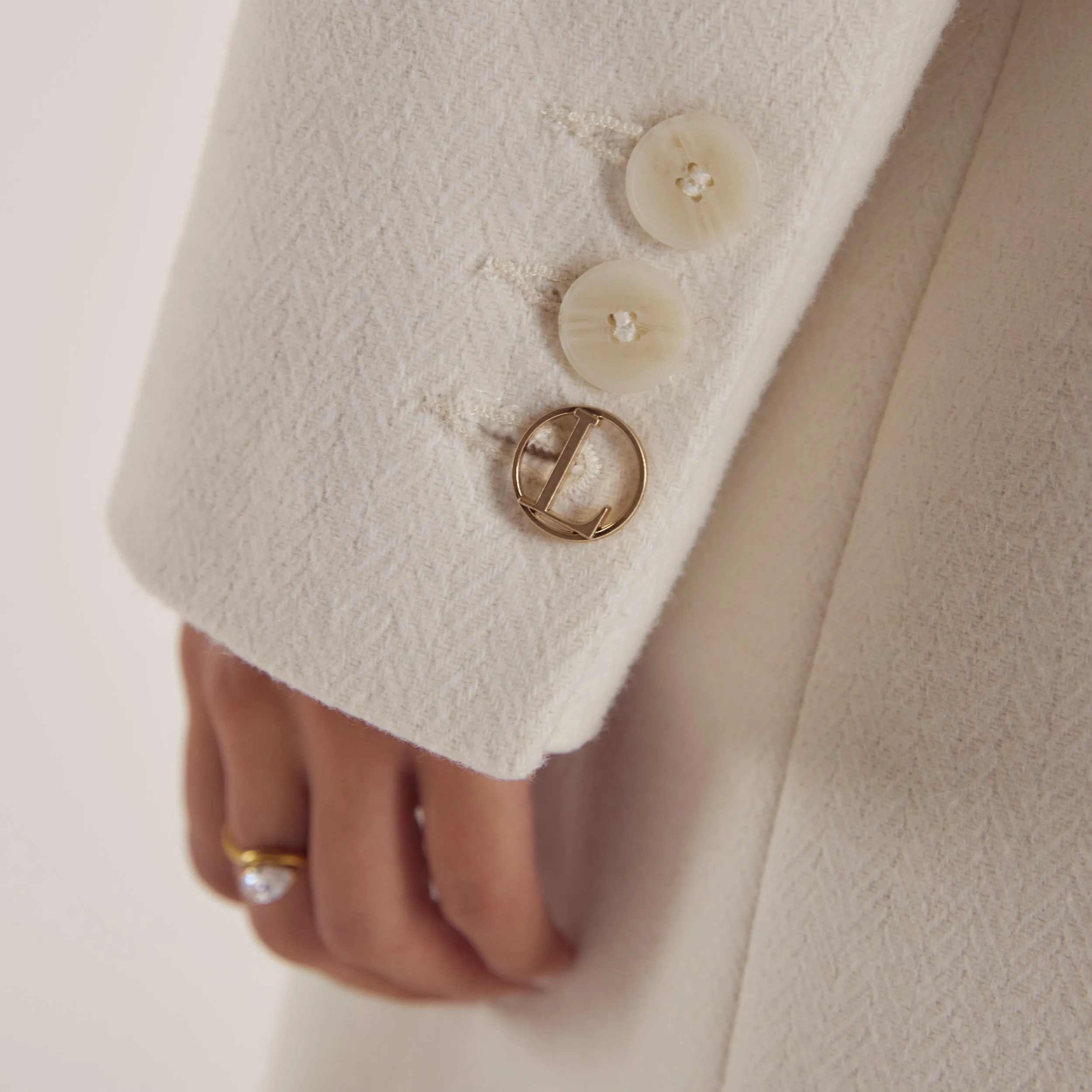 Wool Blazer Coat - Cream