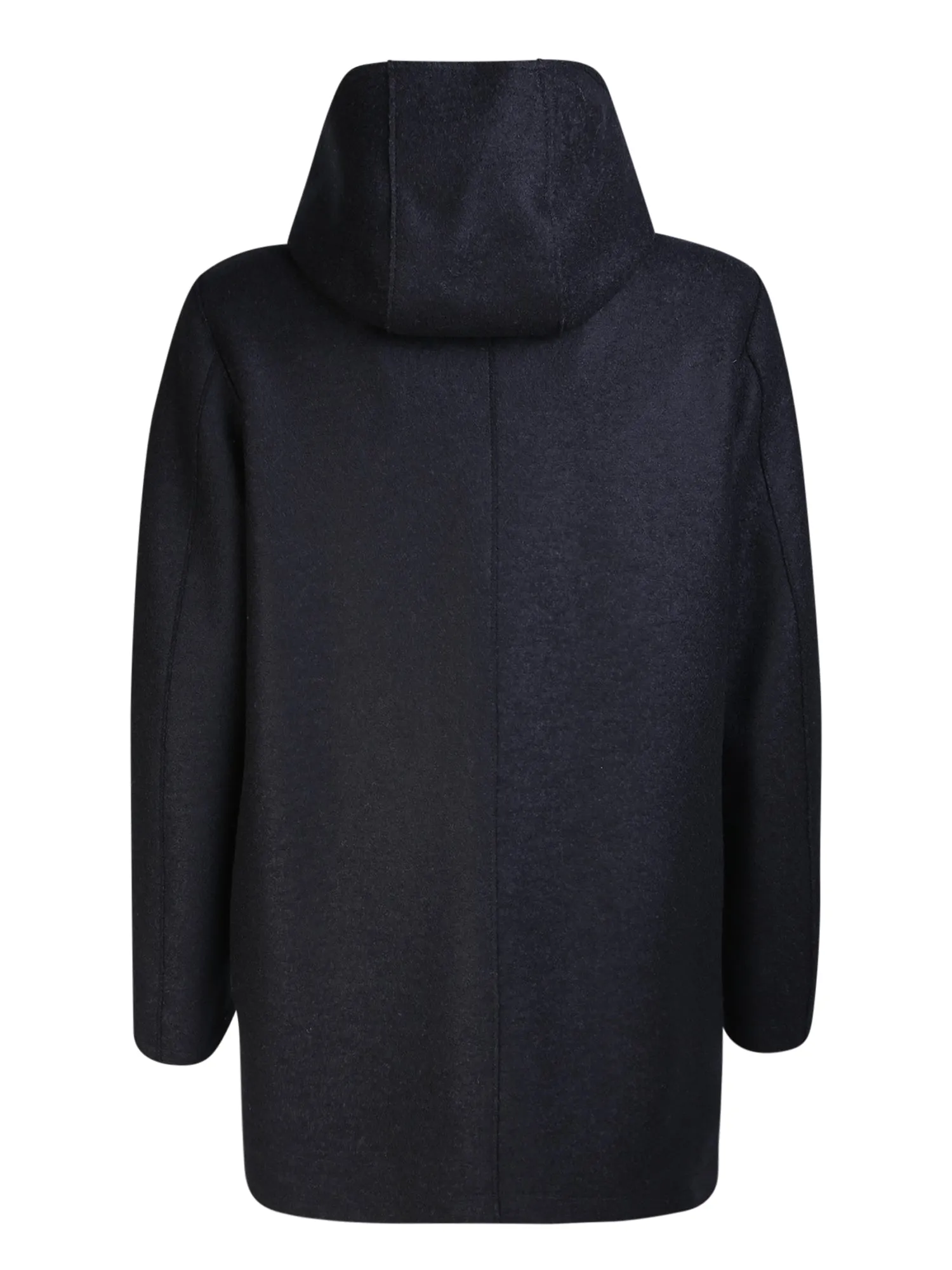 Wool hooded coat blue