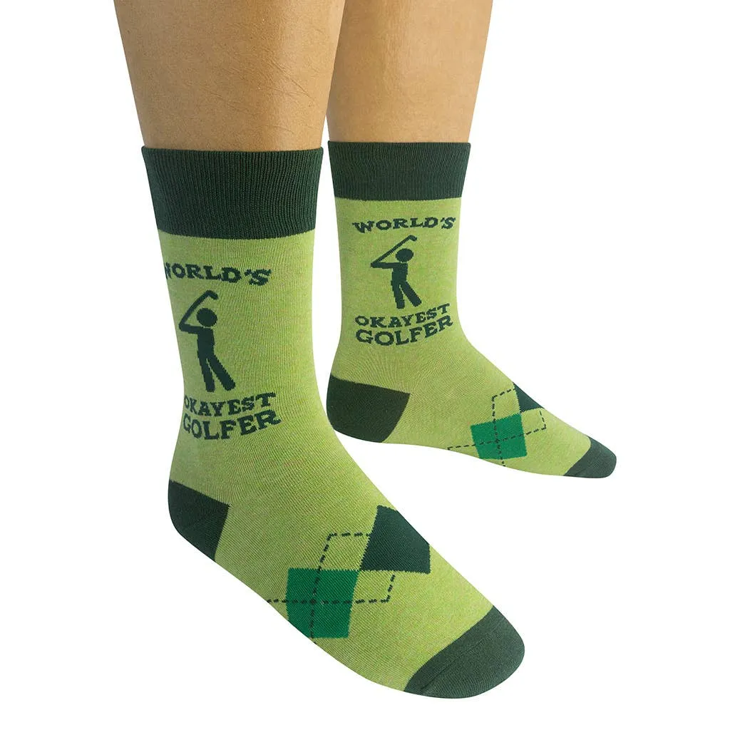 World's Okayest Golfer Socks | Funny Socks | Golf Gifts