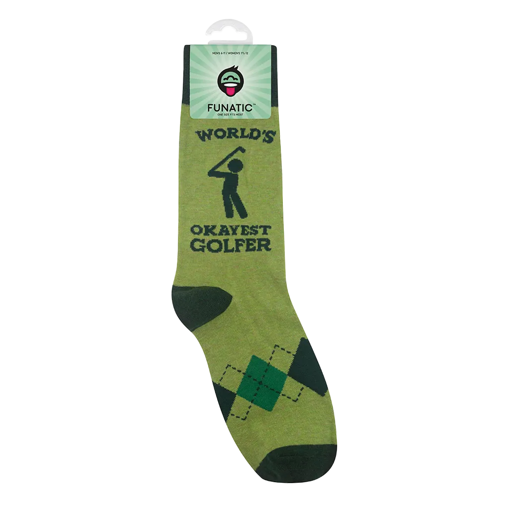 World's Okayest Golfer Socks | Funny Socks | Golf Gifts