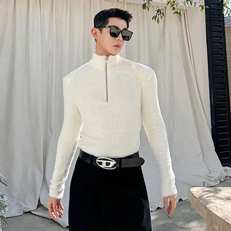 Zipper Turtleneck Long Sleeve T-Shirt