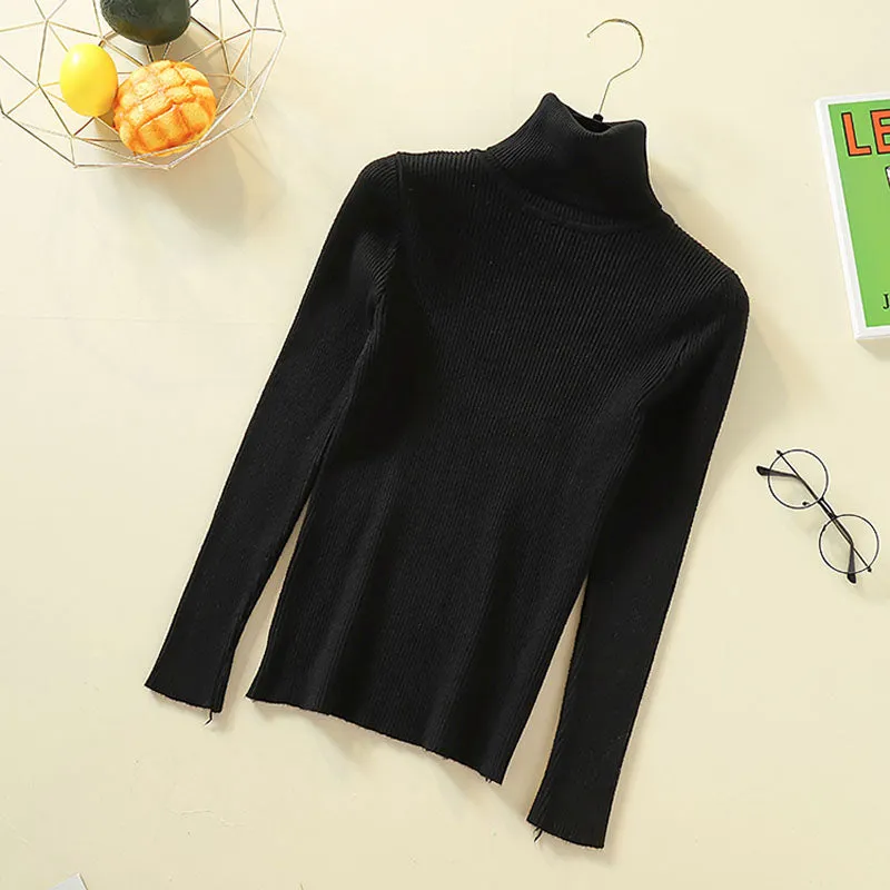 Zoki Pullovers Women Turtleneck Sweaters Winter Warm Long Sleeve Female Jumper Autumn Korean Style Top Soft Knitted Sweater 2019