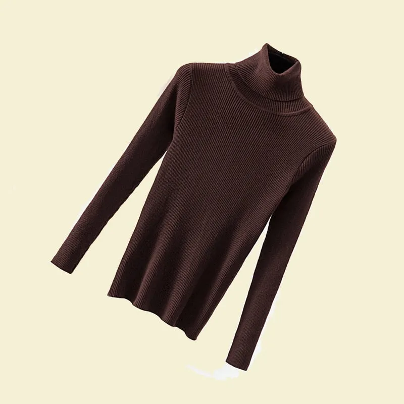 Zoki Pullovers Women Turtleneck Sweaters Winter Warm Long Sleeve Female Jumper Autumn Korean Style Top Soft Knitted Sweater 2019